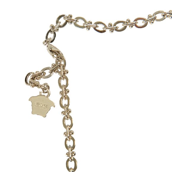 Versace Silver & Gold Color Metal Strass Stars Shaped Chain Necklace Pendant - Picture 7 of 8